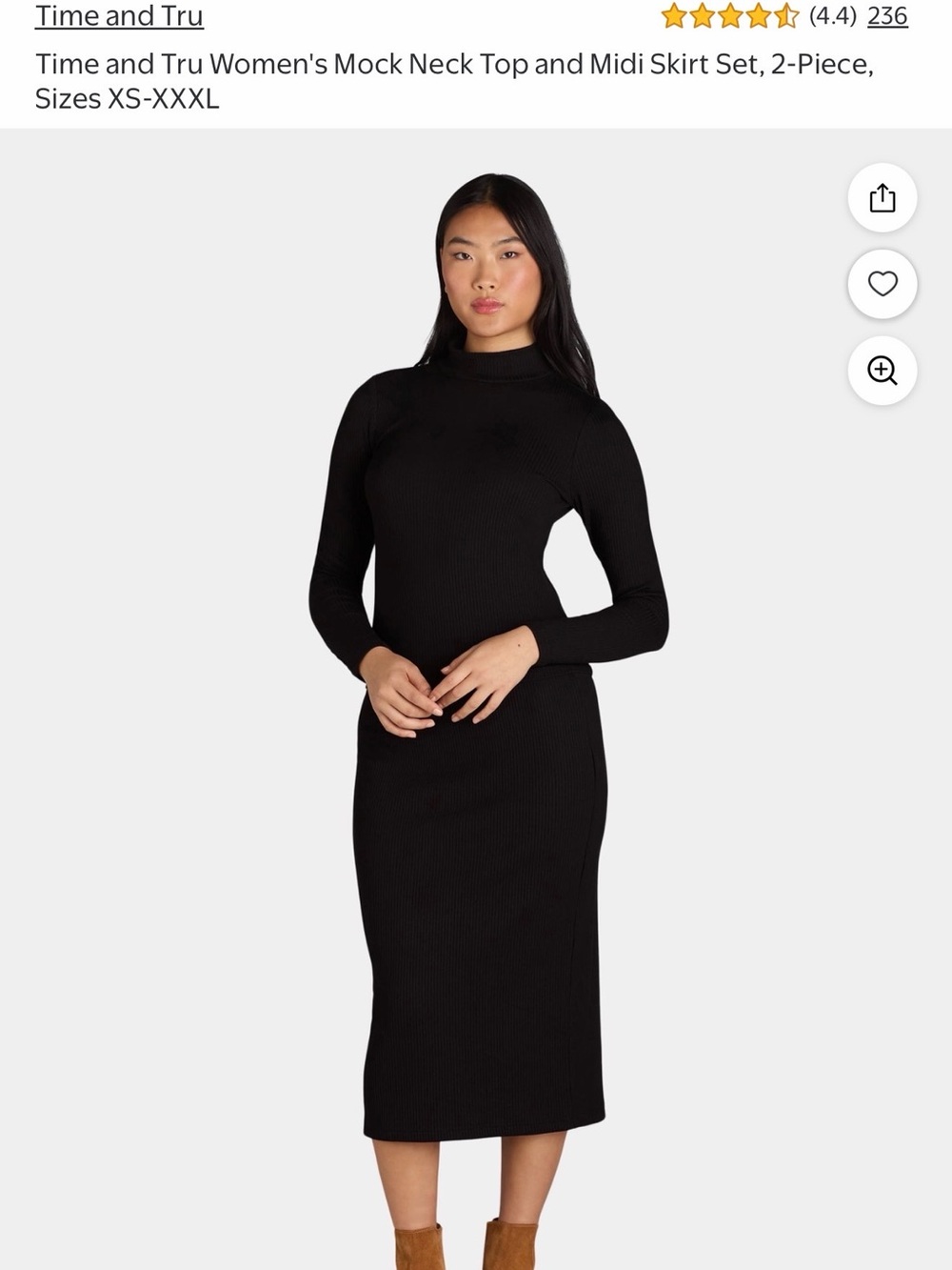 Time and Tru Black Ribbed set